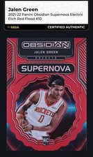 2021 Panini Obsidian Supernova E/E Red Flood Jalen Green ROOKIE #10 MBA AUTH