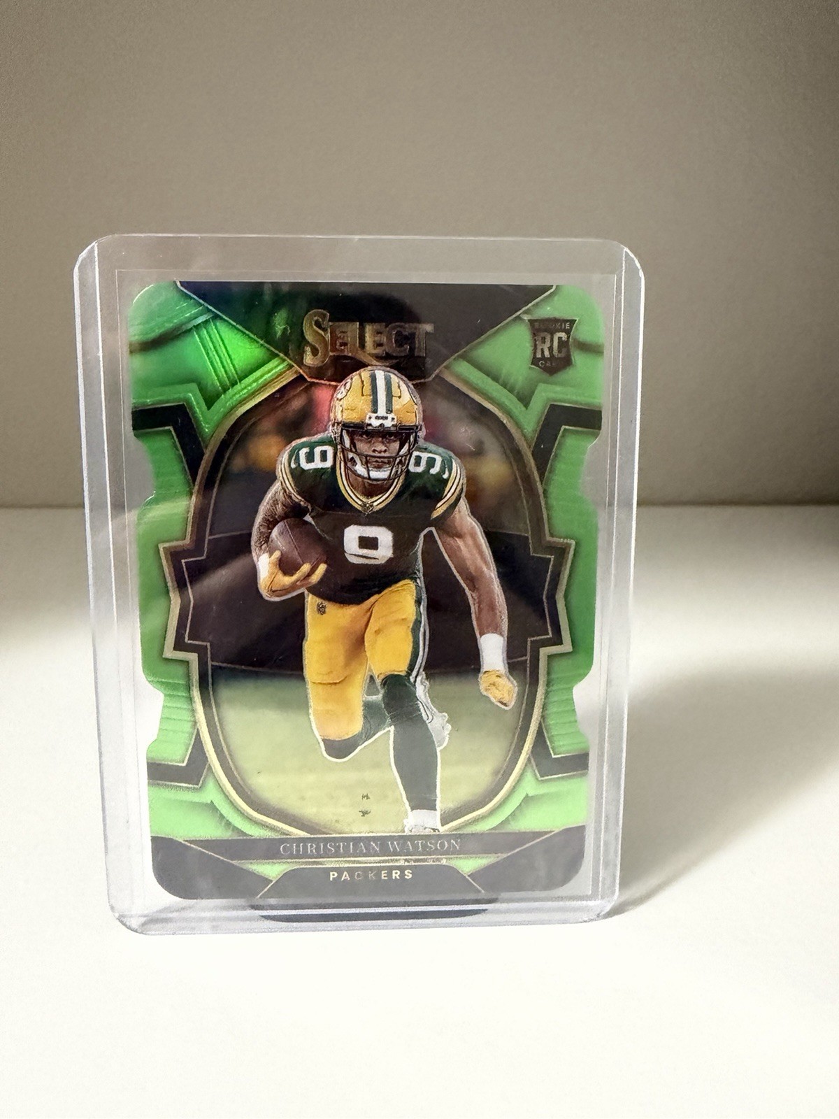 Christian Watson 2022 Select Concourse Neon Green Prizm Die-Cut /299 #53 Rookie