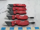 Lot of 6 Red GFN Milwaukee 48-22-1501 1502 1503 1505 FastBack Utility Knives