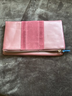 Summer & Rose Burgundy Faux Leather and Suede Clutch - New Without Tags FFF box