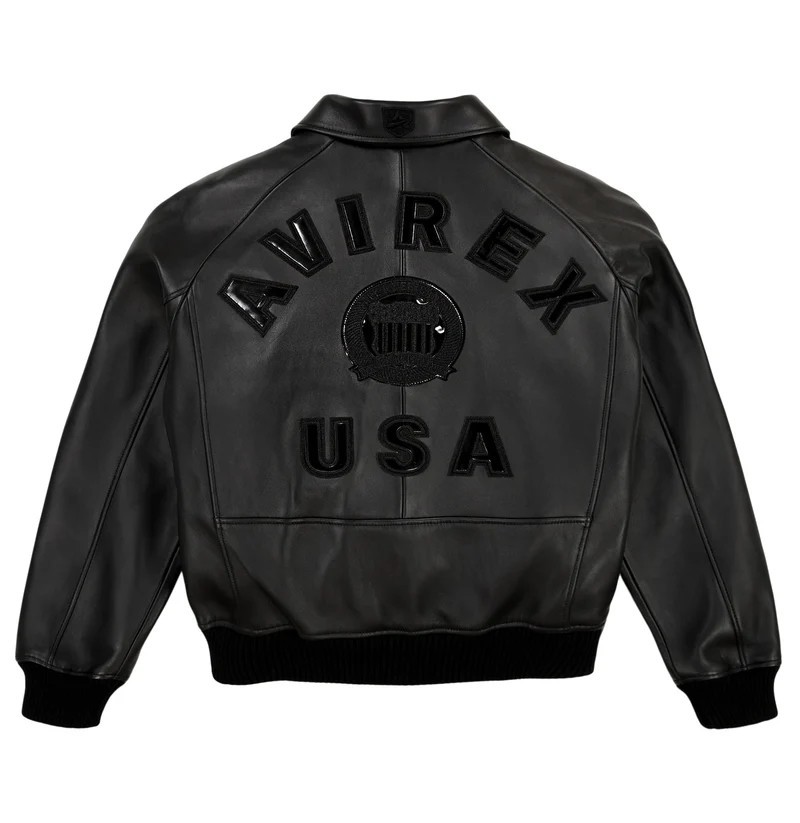 Men Avirex ICON Black Real Bomber American Flight Jacket Real Leather  for Men image 4