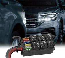 6 Way 12V Relay Fuse Box Pre Wired Panel ATC ATO Waterproof Car Marine Boat Auto