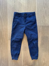 Janie and Jack Boys Navy Blue Twill Jogger Pants Size 5 Elastic Waist Casual