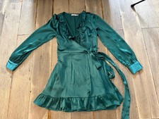 Mi Ami Sexy green ruffle wrap dress size M