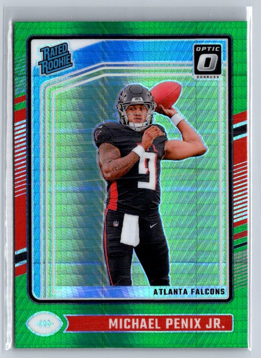 2024 panini donruss optic green hyper michael penix jr rated rookie falcons 279