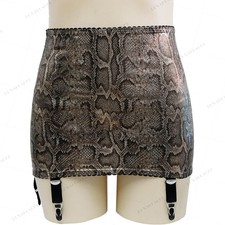 Luxallacki Elastic Six-band Garter Belt Snakeskin Shaping Girdle Skirt Lingerie