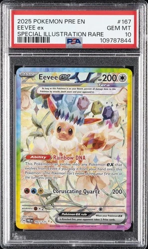 2025 POKEMON PRE EN-PRISMATIC EVOLUTIONS #167 EEVEE EX PSA 10
