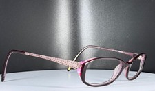 VTG ELLEN TRACY VITREOUS PLUM Womens Purple Rectangle Eyeglasses FRAMES ONLY