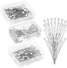 300 Pieces 3 Styles Diamond Pins Pearl Head Corsage Pins Floral Straight Pi...