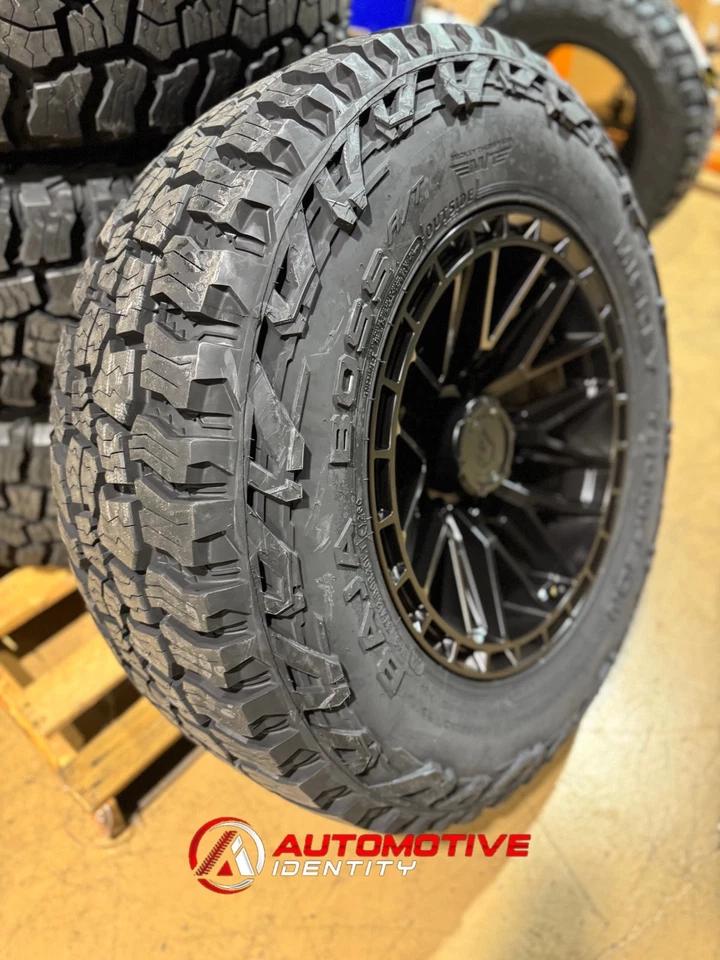 Ruedas negras Arena Battle 20x10 neumáticos Baja AT 37" 6x135 Ford F150 Raptor SVT Foto 4 de 4