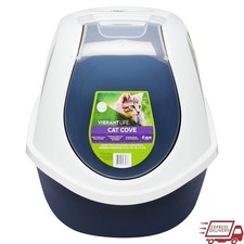 Enclosed Cat Litter Box W/ Clear Swing Door Easy Clean Non Stick Design New