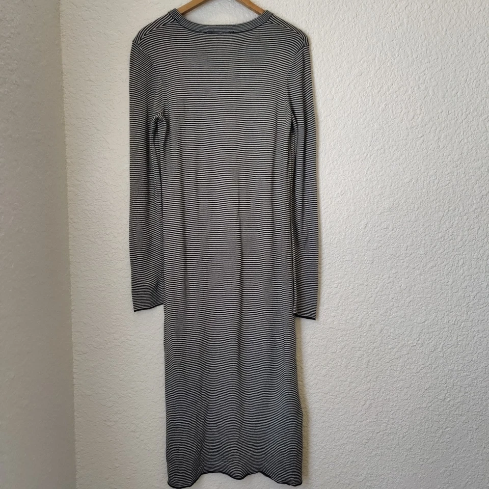 Maxi Vestido Cheap Monday Repeal Tejido Blanco y Negro Rayas Para Mujer Grande Lagenlook Foto 4 de 4