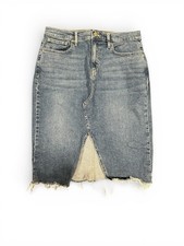 Calvin Klein Jeans High Rise Denim Pencil Skirt Blue Raw Hem Size 30