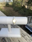 Seiko Watch Women White Dial Two Tone Oval 2Y01-5C09 Need Battery