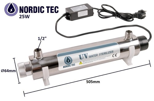 ACQUA STERILIZZATORE, FILTRO Trattamento UV 4-55W, 1-12GPM NORDIC TEC & PHILIPS - Afbeelding 13 van 15