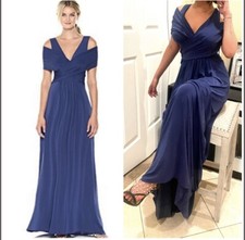 NWT BCBG MAXAZRIA TAMARA OFF SHOULDER DRAPED RUCHED GOWN MAXI DRESS SZ L 389