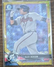 Alex Jackson 2018 Bowman Chrome Gold Shimmer Refractor /50 BCP9 Braves / Marlins