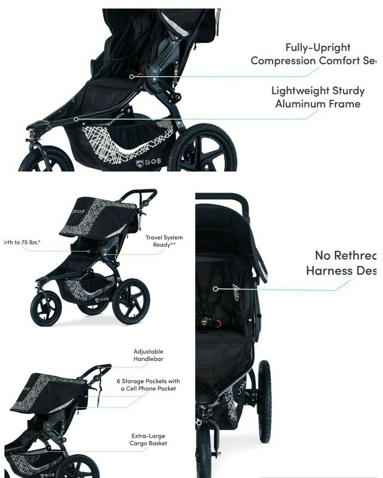 BOB Gear Revolution Flex 3.0 Jogging Stroller, Lunar UltraReflective