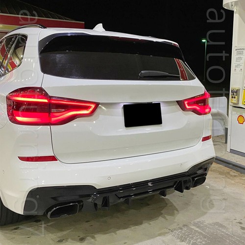 For BMW X3 G01 M40i M Sport 18-19 Glossy Black Rear Bumper Diffuser Lip Spoiler - Picture 6 of 12