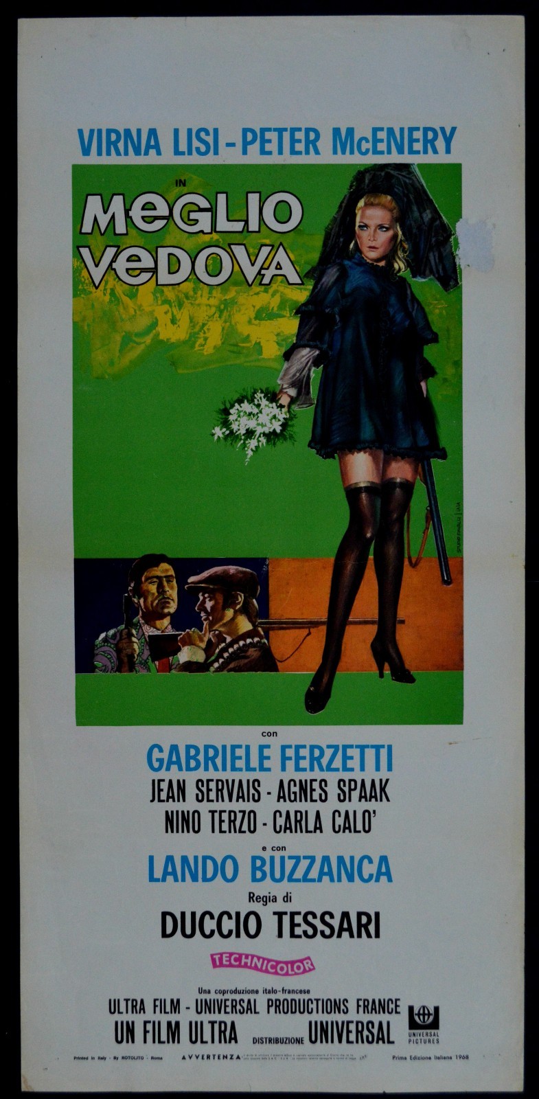 Locandina originale film Meglio vedova (1968) - Regia di Duccio Tessari