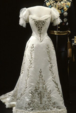 Vintage Satin Wedding Dresses with Short Sleeves Mid Century Bridal Gowns