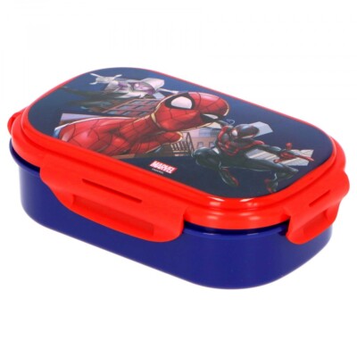 Spiderman Brotdose Lunchbox Sandwichbox Vesper mit Besteck Gabel Marvel