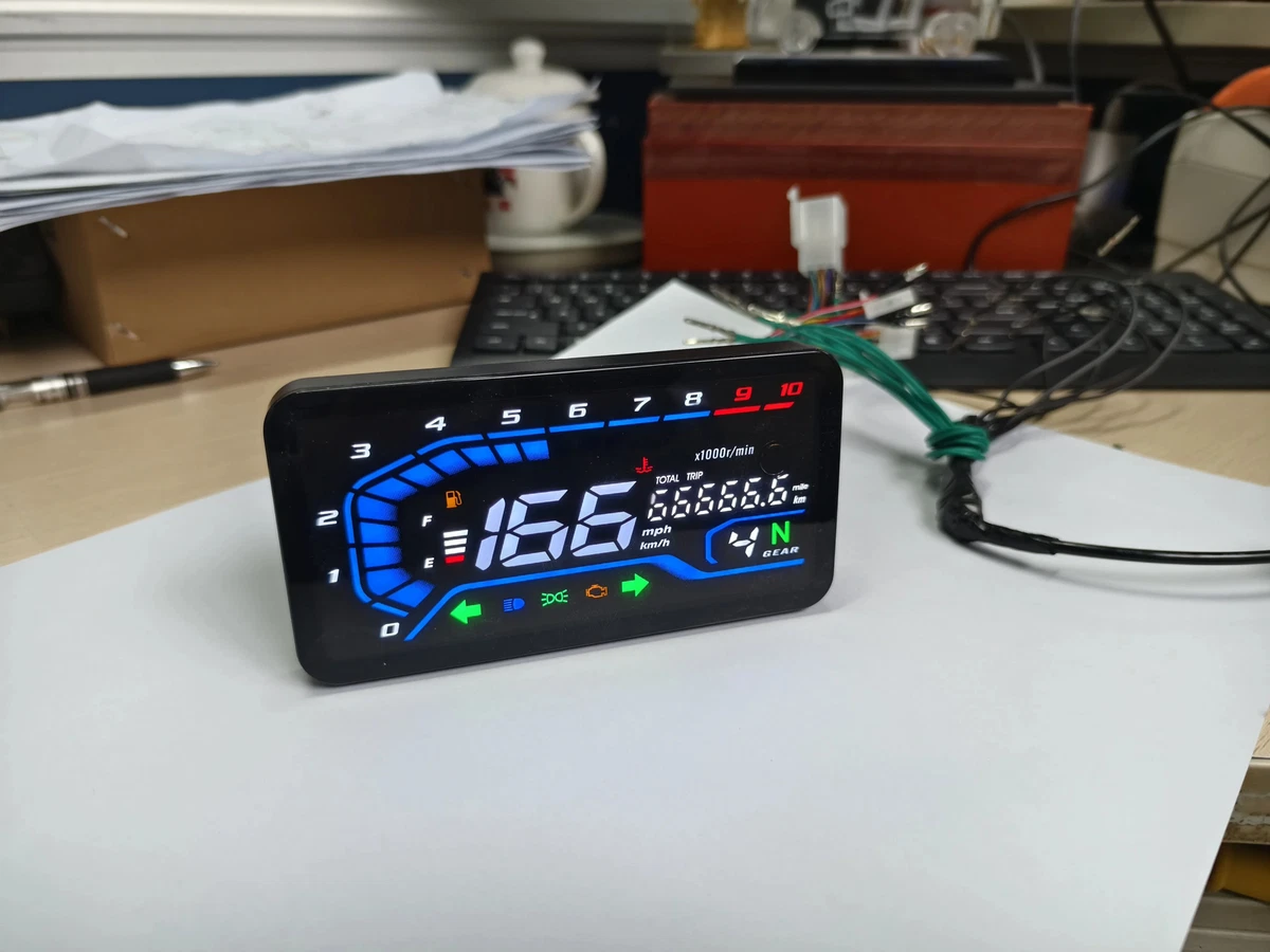 Universal 12V LED Impermeable Digital Moto RPM Velocímetro Modificar Panel