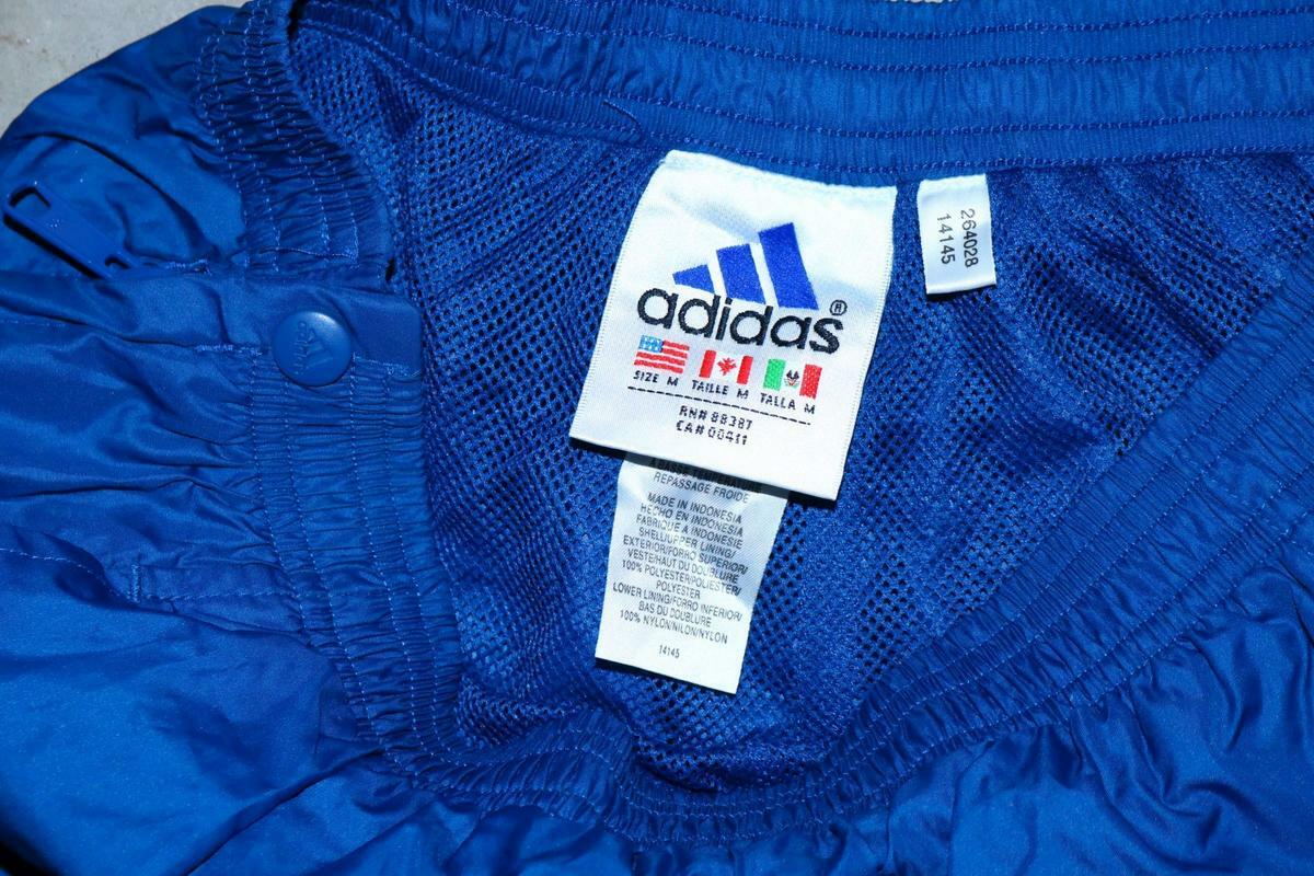 『likes』 Adidas Sport Pants Size M Blue White Elastic 3 Strip Trainer Warm