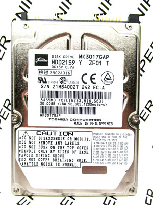 Toshiba 30GB MK3017GAP IDE (HDD2159 Y ZF01 T) Laptop HardDrive WIPED & TESTED!