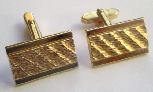Paire De Boutons De Manchette Anciens – Or Et Nacre – Bijou Vintage 2494