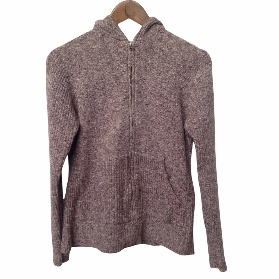 Suéter Columbia Tejido Mujer Talla L Malva Cremallera Completa Elastizado Bolsillos con Capucha Foto 4 de 4