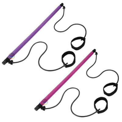 Tragbares Pilates Bar Kit mit Widerstandsband verstellbarer Übungsstick für Fitnessstudio UK