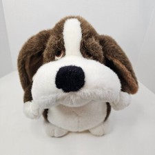 Brown White Basset Hound Dog Plush Long Ears Vintage Stuffed Animal Toy