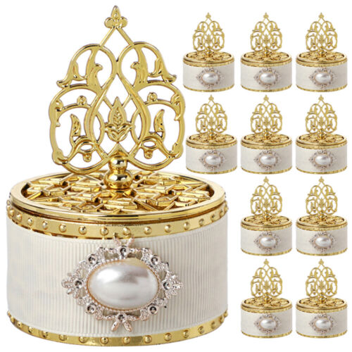  12 Stck. Süßigkeitenbox Kunststoff Baby Braut Gold Hochzeit Dekor Behälter - Bild 1 von 12