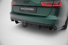 Street+ Heck Ansatz Diffusor passend für Audi A6 S-line Avant C7 schwarz Hochgla