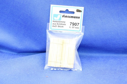 Troncos de madera auténtica Viessmann 7907 escala H0 2 x 21 piezas 57 mm/nuevo/embalaje original | Zustand: Neu