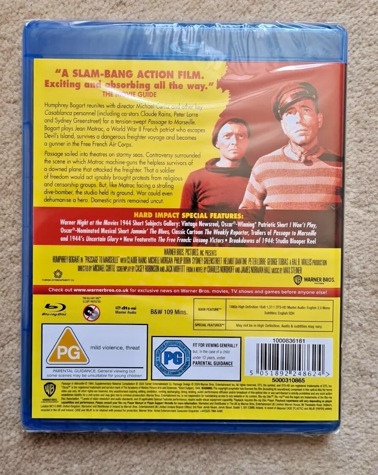 BLU-RAY   PASSAGE TO MARSEILLE      ARCHIVE COLLECTION NEW SEALED UK STOCK - Image 2 of 2