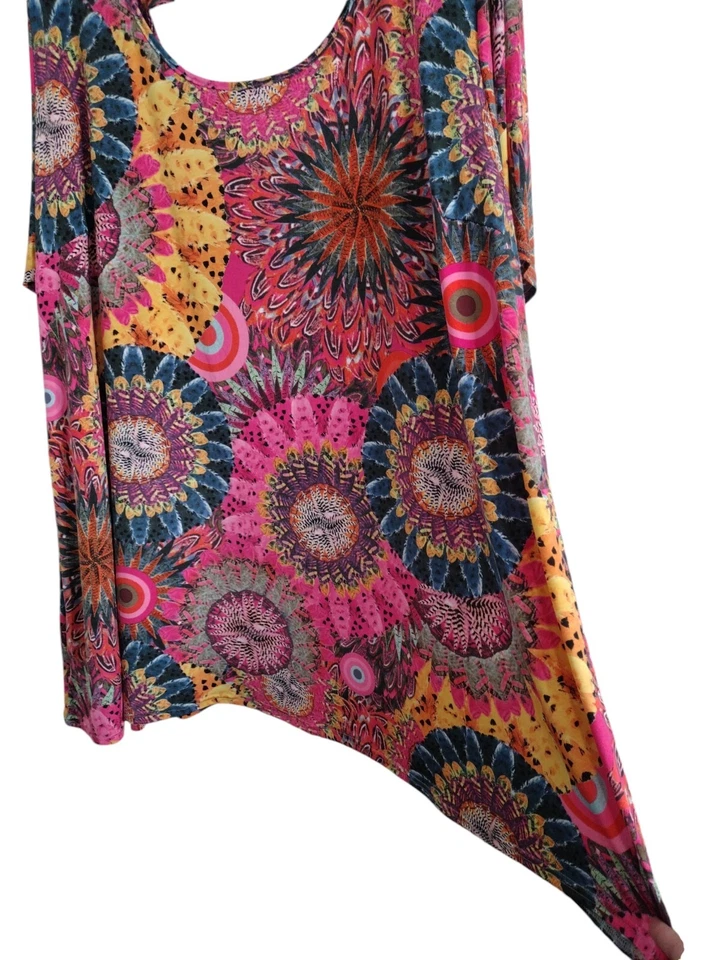 麦格纳女式亮色秋千束腰上衣加 26/28 短袖 — 第 3/4 张图片