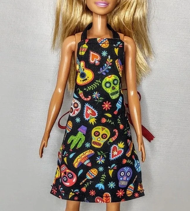Фартук день мертвых Хэллоуин ручной работы одежды подходит моды кукла 11,5 «12» 1/6 - Изображение 2 из 2