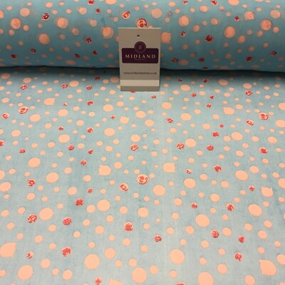 Türkis gepunktet bedruckt Krepp Chiffon Kleiderstoff 150 cm breit MK1190-17 Mtex