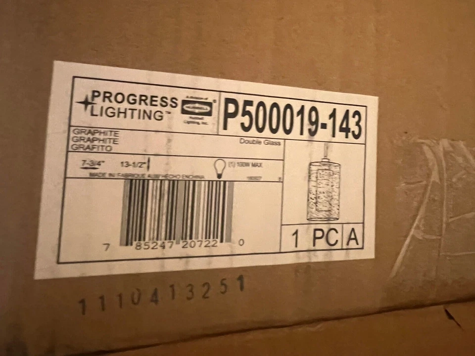 Lámpara de techo colgante Progress Lighting P500019-143 doble vidrio grafito Foto 3 de 3