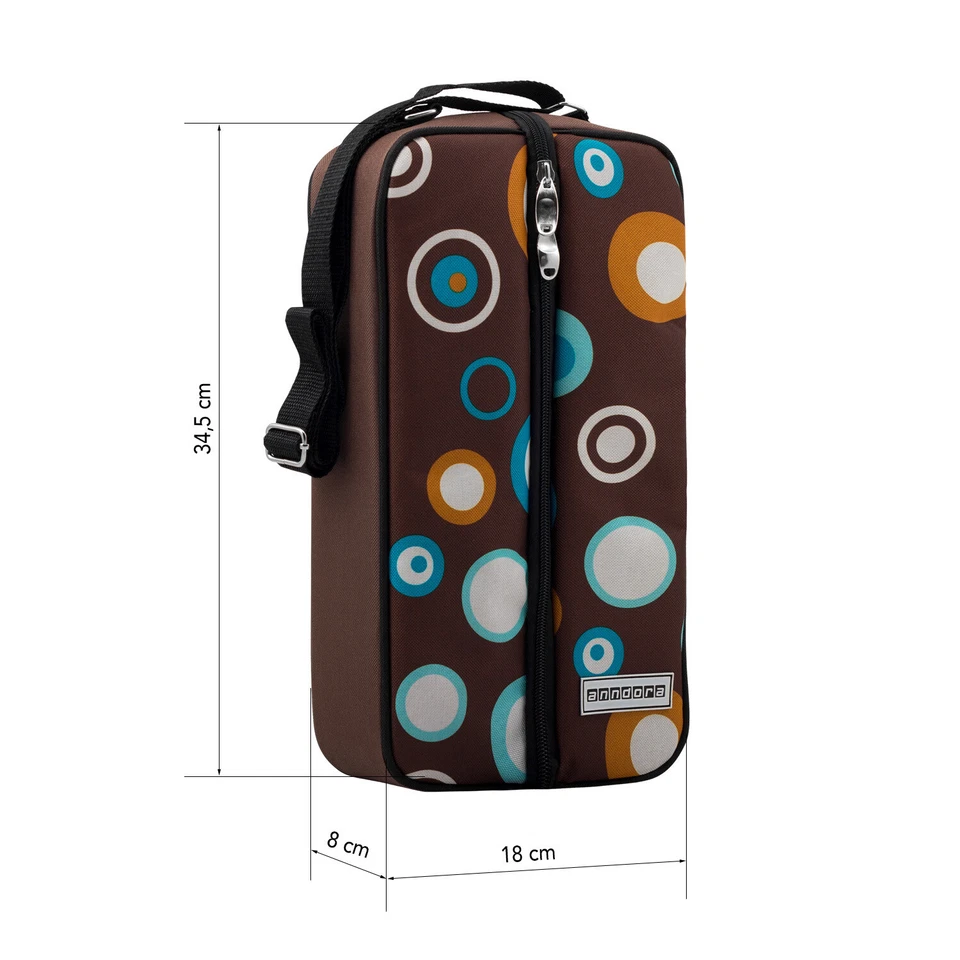 anndora® Picknick Weinkühler Getränkekühler 2 Gläser Weinöffner Picknickset - Bild 2 von 4