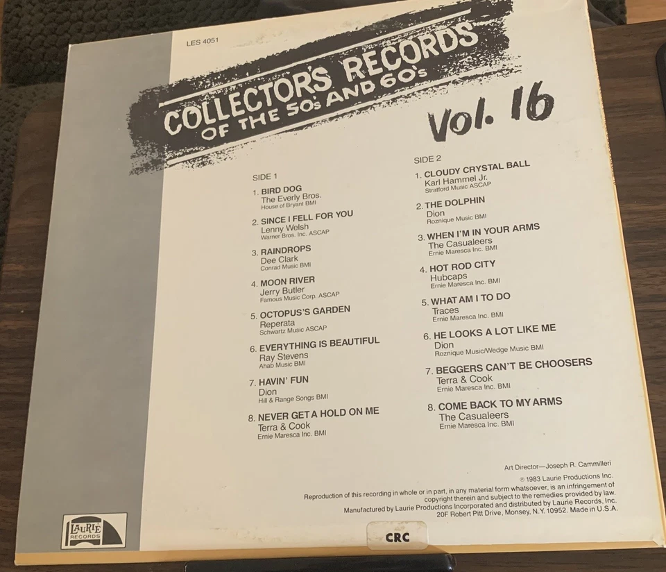 Collector’s Records Of The 50's and 60's Vol. 16 Vinyl Compilation Rare TESTED - Image 4 of 4