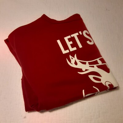 Let's Get Blitzened  Graphic Off Shoulder Sweatshirt sz 8/10 Holidays