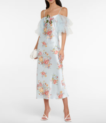 Rodarte silk and tulle dress blue floral bias cut midi slip dress wedding | eBay UK Rodarte silk and tulle dress blue floral bias cut midi slip dress wedding | eBay UK