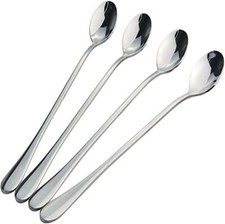 8 Inch Long Handle Spoon Iced Tea Spoons, 4Pcs Coffee Spoon, Premium Stainless