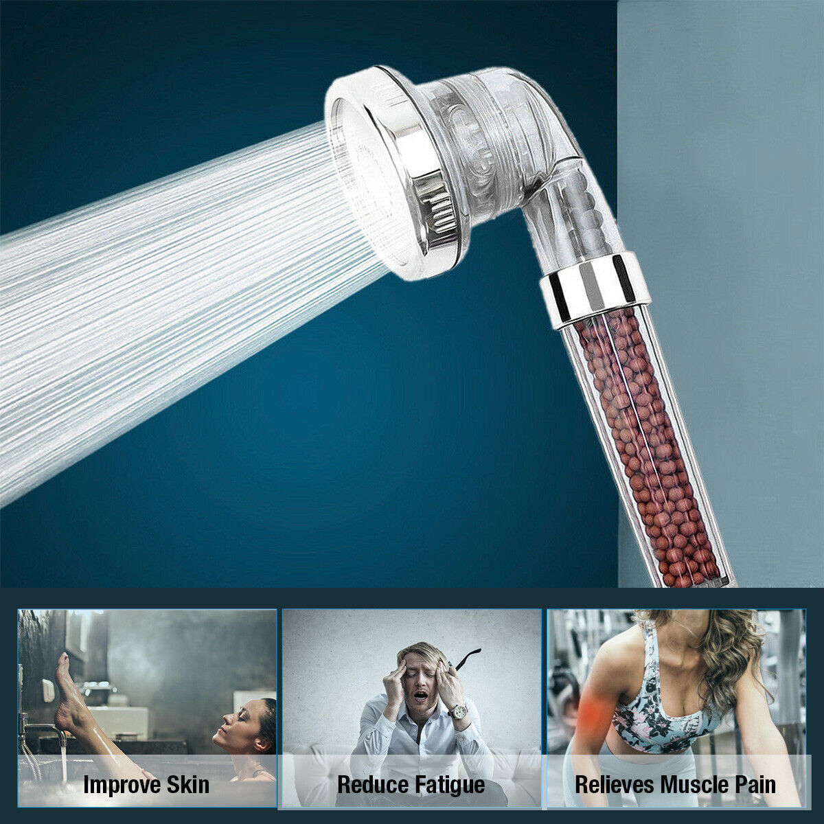 High Turbo Pressure Shower Head Bathroom Powerful Energy Water Saving
