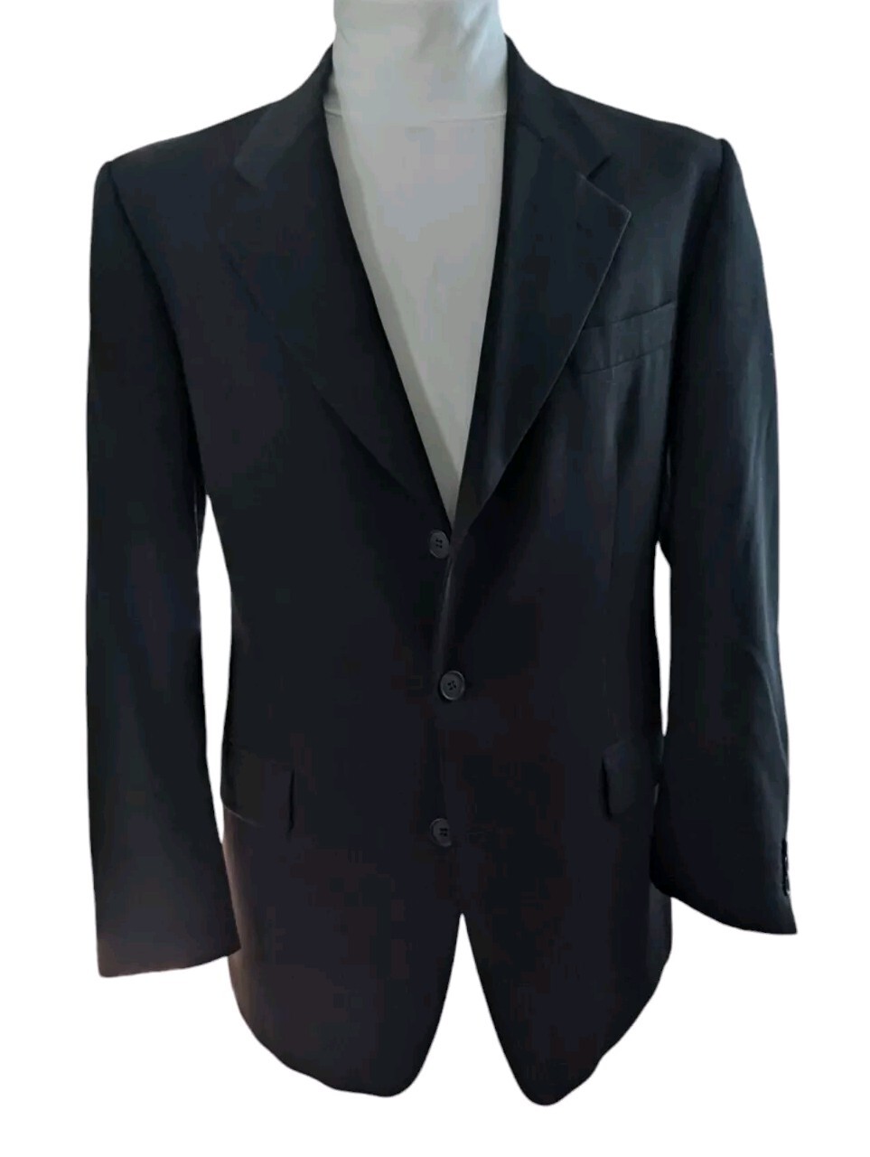 Saint Laurent YSL Uomo 42L Antracite Nero Giacca Lana Peggiorata Cappotto Sportivo Canada