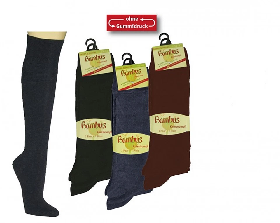 Kniestrümpfe Bambus Uni Sex Gesundheits Wellness-Kniestrümpfe aus Viskose CH468 - Bild 2 von 4