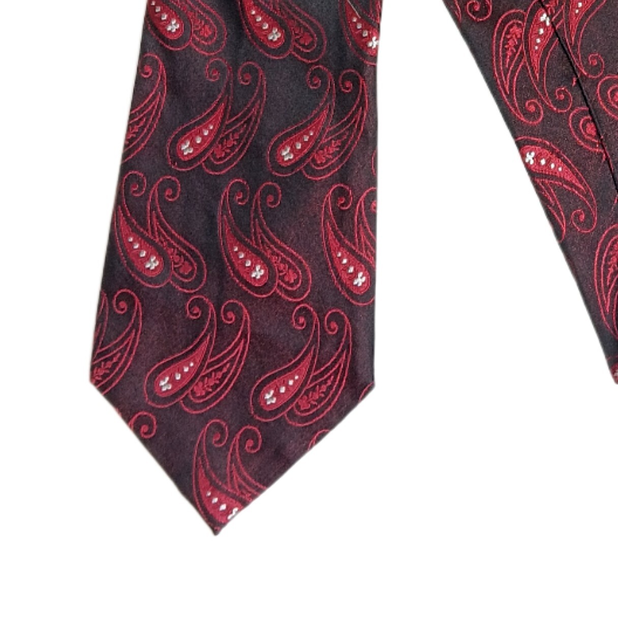 Pronto Uomo Couture 60 Silk Tie Black Red Paisley Men Designer Classic New